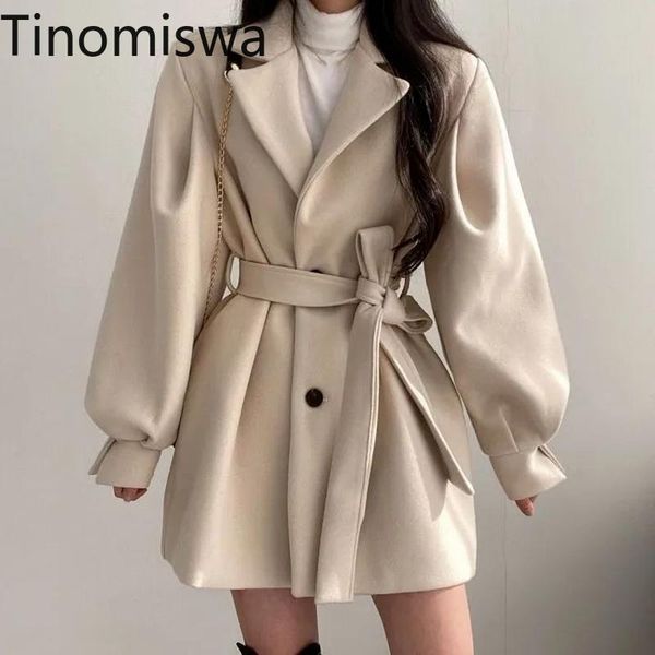women's jackets tinomiswa korean style elegant blends pure color notched long sleeve slim waist lace up chic arrival, Black;brown
women's jackets tinomiswa korean style elegant blends pure color notched long sleeve slim waist lace up chic arrival, Black;brown