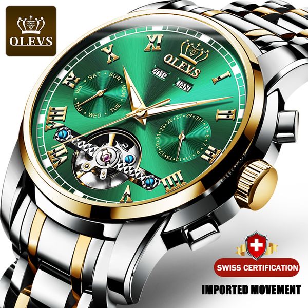 olevs automatic mechanical men watches stainless steel waterproof date week green fashio classic wrist watches reloj hombreg, Slivery;brown
olevs automatic mechanical men watches stainless steel waterproof date week green fashio classic wrist watches reloj hombreg, Slivery;brown