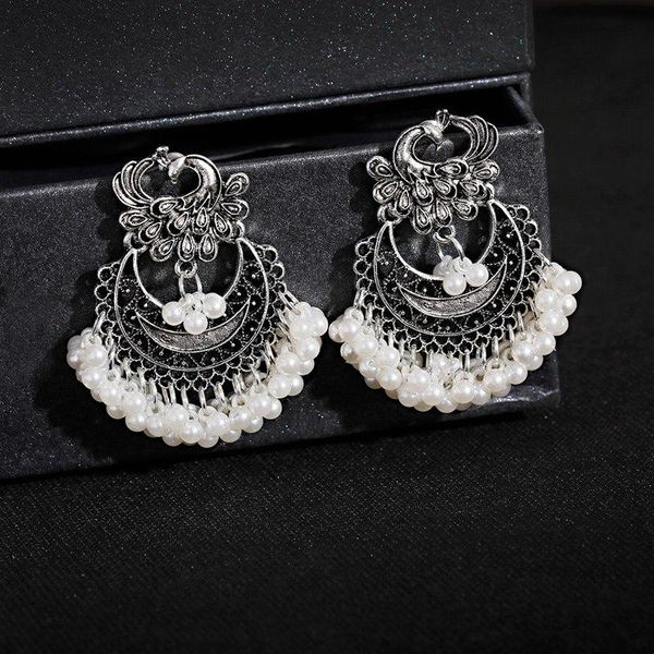 classic peacock silver color jhumka earrings oorbellen women's vintage pearl beads tassel dangle & chandelier
classic peacock silver color jhumka earrings oorbellen women's vintage pearl beads tassel dangle & chandelier