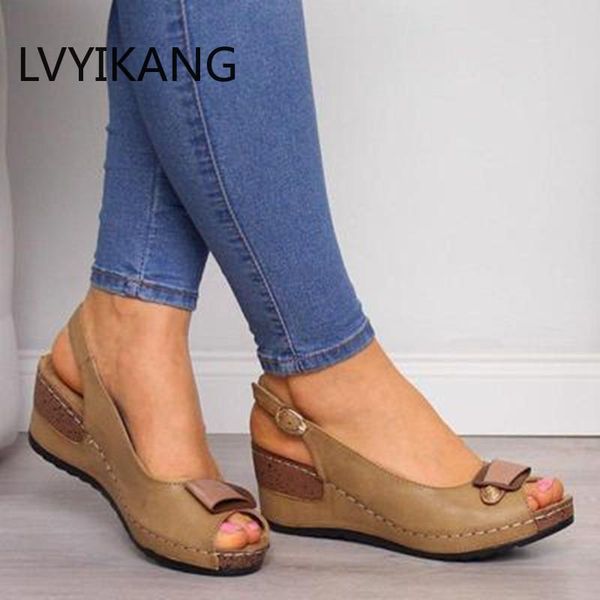 women summer sandals wedge fish mouth buckle shoes casual fashion solid beach ladies plus size, Black
women summer sandals wedge fish mouth buckle shoes casual fashion solid beach ladies plus size, Black