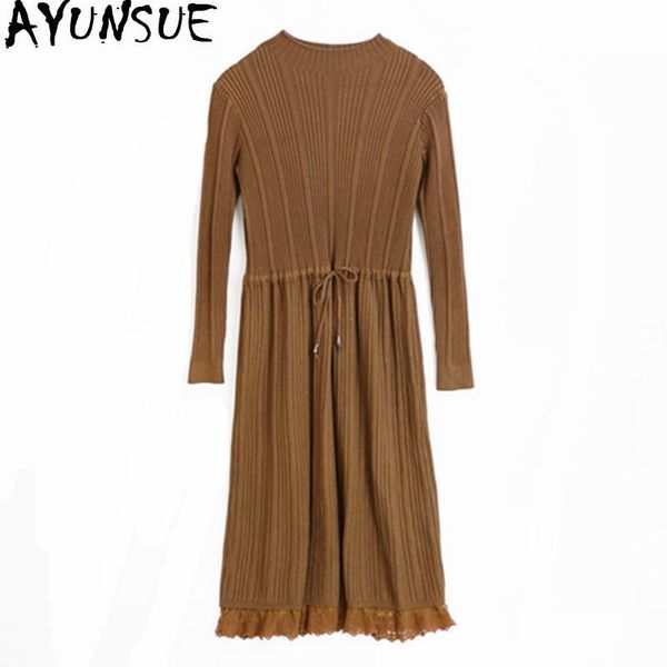 casual dresses ayunsue 2021 women's turtleneck knitted dress female fashion autumn winter long sleeve black lace vestidos wxf687, Black;gray
casual dresses ayunsue 2021 women's turtleneck knitted dress female fashion autumn winter long sleeve black lace vestidos wxf687, Black;gray