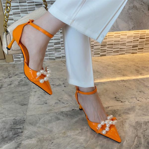 sandals fashion women orange shoes woman pointed toe ankle strap pearl chain thin high heels party dress size 35-40, Black
sandals fashion women orange shoes woman pointed toe ankle strap pearl chain thin high heels party dress size 35-40, Black