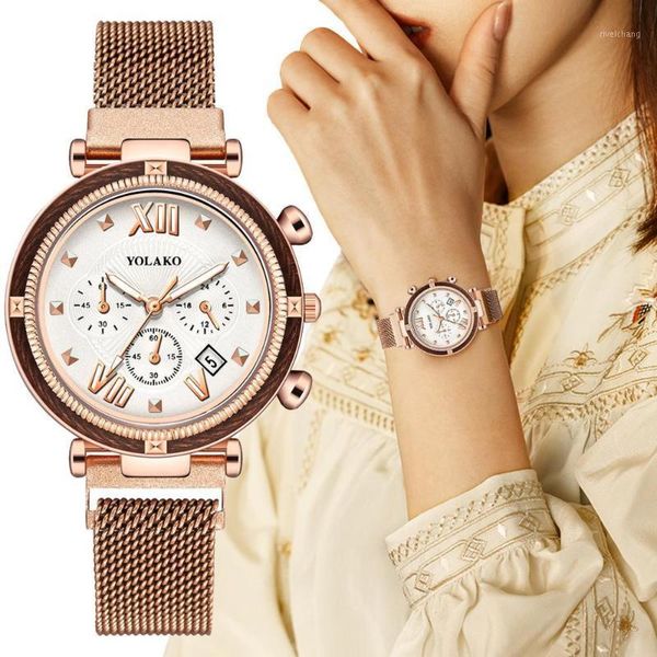 style women magnet mesh strap watch calendar quartz ladies dress wristwatch female clock relogio wristwatches, Slivery;brown
style women magnet mesh strap watch calendar quartz ladies dress wristwatch female clock relogio wristwatches, Slivery;brown