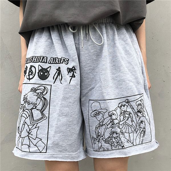 2021 new summer shorts women harajuku sailor moon print shorts loose elastic waist shorts cotton cartoon female, White;black
2021 new summer shorts women harajuku sailor moon print shorts loose elastic waist shorts cotton cartoon female, White;black