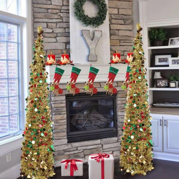 christmas decorations 5ft collapsible tree sequin tinsel artificial with stand xmas 2022 navidad gifts 
christmas decorations 5ft collapsible tree sequin tinsel artificial with stand xmas 2022 navidad gifts