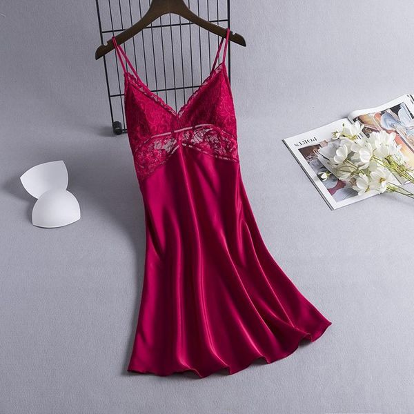 women's sleepwear v-neck nightgown women satin nightdress lace trim sleep dress perspective spaghetti strap nightwear summer home, Black;red
women's sleepwear v-neck nightgown women satin nightdress lace trim sleep dress perspective spaghetti strap nightwear summer home, Black;red