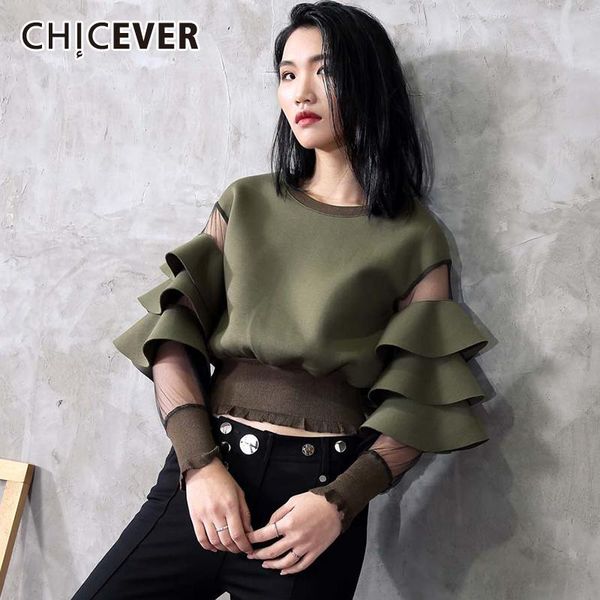 women's hoodies & sweatshirts chicever loose sweatshirt for women o neck flare long sleeve patchwork ruffles designer streetwear pullov, Black
women's hoodies & sweatshirts chicever loose sweatshirt for women o neck flare long sleeve patchwork ruffles designer streetwear pullov, Black