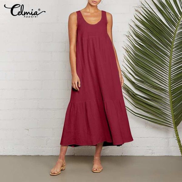 casual dresses celmia women sleeveless summer dress pleated stitching loose sundress 2021 fashion solid a-line long, Black;gray
casual dresses celmia women sleeveless summer dress pleated stitching loose sundress 2021 fashion solid a-line long, Black;gray