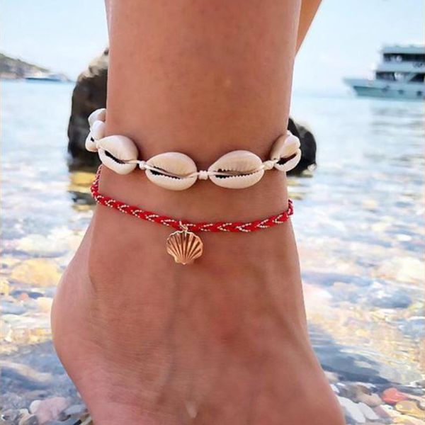 vintage antique gold color anklet women 2 layers rope shells geometric bracelet charm bohemian ankle boho foot jewelry anklets, Red;blue
vintage antique gold color anklet women 2 layers rope shells geometric bracelet charm bohemian ankle boho foot jewelry anklets, Red;blue