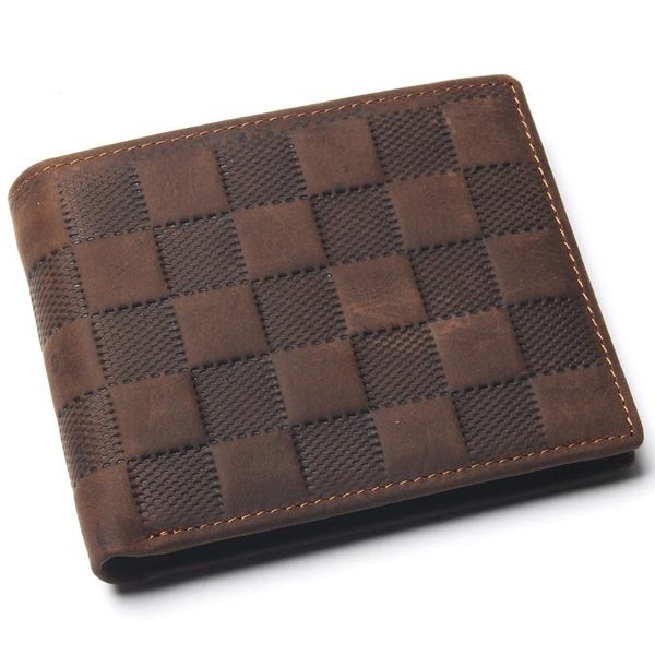 wallets crazy horse leather men's layer lattice wallet for mens real luxury and classical design small, Red;black 
wallets crazy horse leather men's layer lattice wallet for mens real luxury and classical design small, Red;black