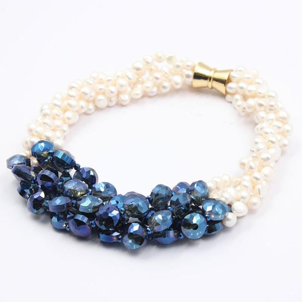 chokers guaiguai jewelry 5 rows natural white keshi potato pearl coin blue glass crytal necklace handmade for lady, Golden;silver
chokers guaiguai jewelry 5 rows natural white keshi potato pearl coin blue glass crytal necklace handmade for lady, Golden;silver