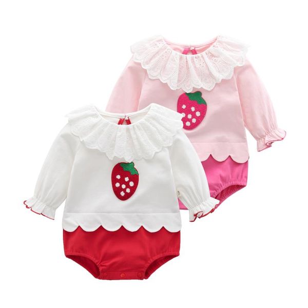 spring baby girl strawberry bodysuit with lace collar princess summer long sleeve clothes for born 0-24m infant rompers, Blue
spring baby girl strawberry bodysuit with lace collar princess summer long sleeve clothes for born 0-24m infant rompers, Blue