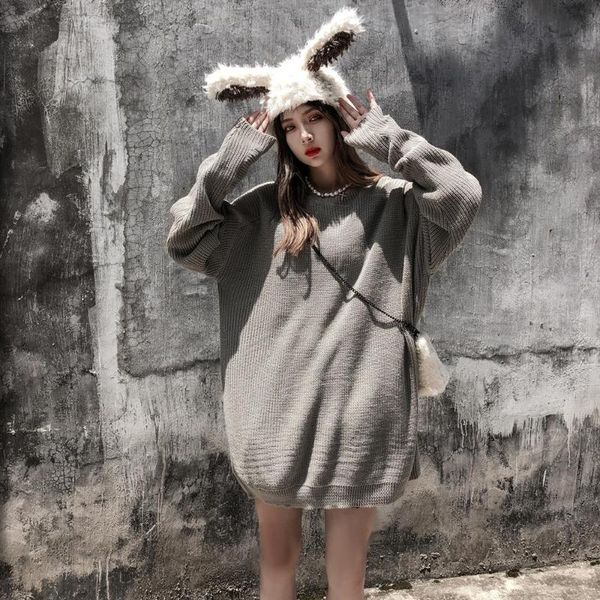 women's sweaters solid 2021 fashion gothic long sleeve streetwear black sweter women winter clothes punk goth plus size woman, White;black
women's sweaters solid 2021 fashion gothic long sleeve streetwear black sweter women winter clothes punk goth plus size woman, White;black