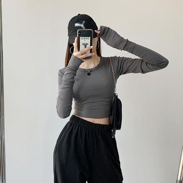 women's t-shirt missnight t shirt long sleeve o neck harajuku cropped tshirt solid color knitted korean fashion casual streetwear piq3, White
women's t-shirt missnight t shirt long sleeve o neck harajuku cropped tshirt solid color knitted korean fashion casual streetwear piq3, White