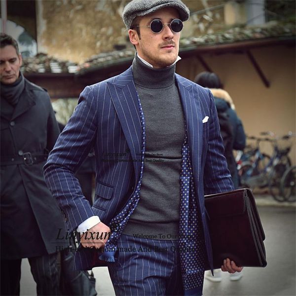 men's suits & blazers fashion stripe men for wedding tuxedo slim fit 2 pieces navy blue traje hombre formal business male blazer terno, White;black
men's suits & blazers fashion stripe men for wedding tuxedo slim fit 2 pieces navy blue traje hombre formal business male blazer terno, White;black