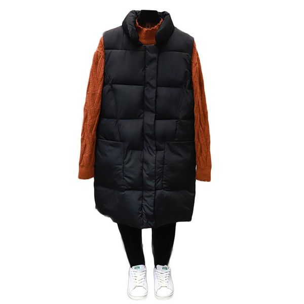 women's vests rlyaeiz women winter waistoat 2021 fashion autumn cotton padded sleeveless mid-long jacket thick warm outwear, Black;white
women's vests rlyaeiz women winter waistoat 2021 fashion autumn cotton padded sleeveless mid-long jacket thick warm outwear, Black;white