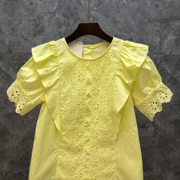 women's blouses & shirts superaen short puff sleeve solid o neck summer 2021 ruffled embroidered back breasted slim blouse women, White
women's blouses & shirts superaen short puff sleeve solid o neck summer 2021 ruffled embroidered back breasted slim blouse women, White