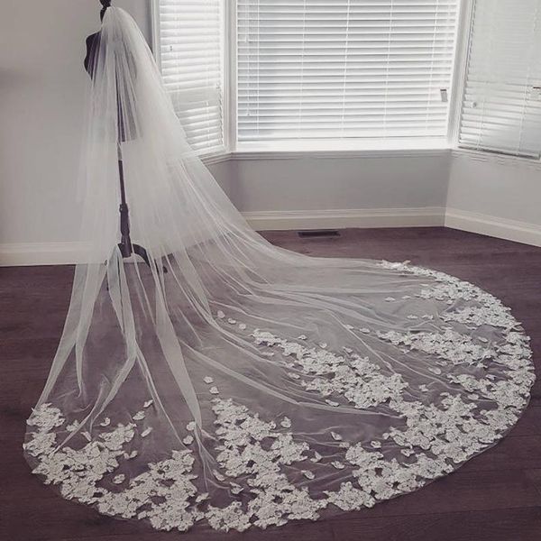bridal veils 2021 white ivory cathedral length lace appliqued edge one layer wedding veil customized, Black
bridal veils 2021 white ivory cathedral length lace appliqued edge one layer wedding veil customized, Black