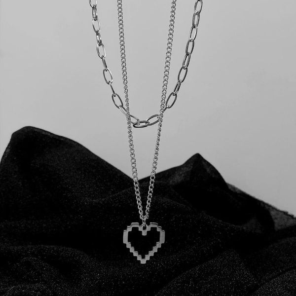 pendant necklaces 2021 hip hop punk mosaic heart necklace fashion jewelry for men women party gifts, Silver
pendant necklaces 2021 hip hop punk mosaic heart necklace fashion jewelry for men women party gifts, Silver