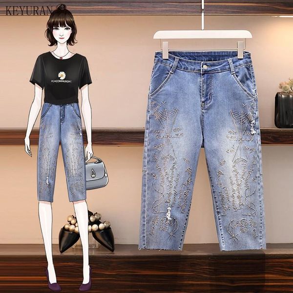 women's jeans for women mom high waist woman plus size embroidery female washed harem summer denim calf-length pants, Blue
women's jeans for women mom high waist woman plus size embroidery female washed harem summer denim calf-length pants, Blue