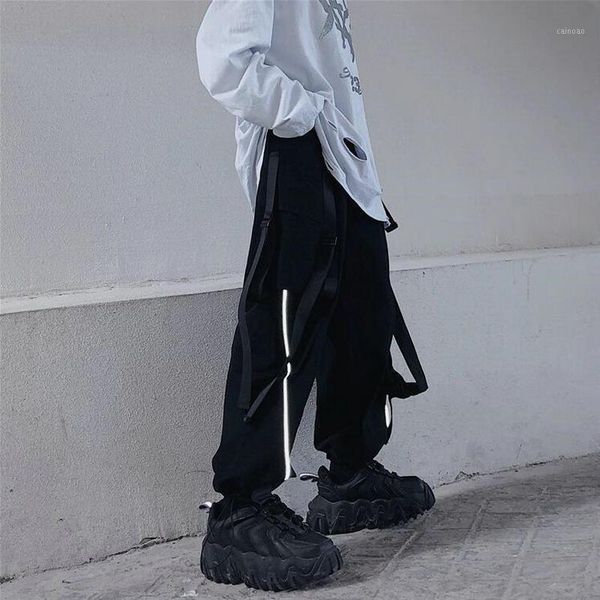 men's pants jogger men 2021 reflective track harem homme streetwear male hip hop long elastic waist cargo, Black
men's pants jogger men 2021 reflective track harem homme streetwear male hip hop long elastic waist cargo, Black