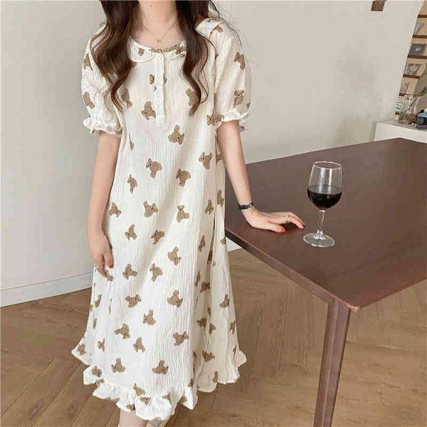 women's sleepwear sweet bear cartoon women nightgowns short sleeve loose crepe cotton sleepwear dress summer homewear home clothes, Black;red
women's sleepwear sweet bear cartoon women nightgowns short sleeve loose crepe cotton sleepwear dress summer homewear home clothes, Black;red