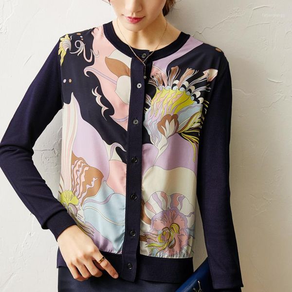 women's jackets xfpv 2021 autumn winter arrivals y2k long sleeve printed silk women round neck knitted cardigan jacket sm177, Black;brown
women's jackets xfpv 2021 autumn winter arrivals y2k long sleeve printed silk women round neck knitted cardigan jacket sm177, Black;brown