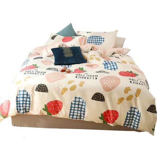 nordic simple four piece set of all cotton bed sheet quilt cover 1.8m 1.5m bedding
