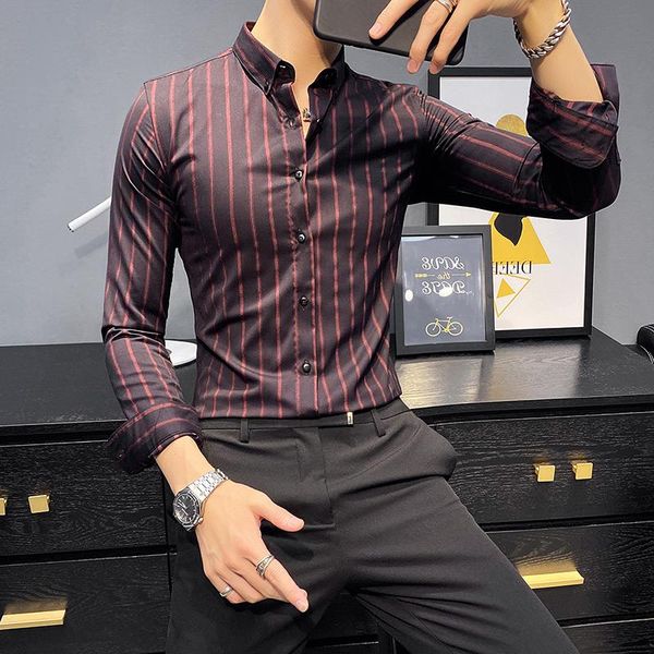 men's casual shirts striped shirt autumn and winter 2021 style pure cotton slim long-sleeved korean trendy handsome top, White;black
men's casual shirts striped shirt autumn and winter 2021 style pure cotton slim long-sleeved korean trendy handsome top, White;black