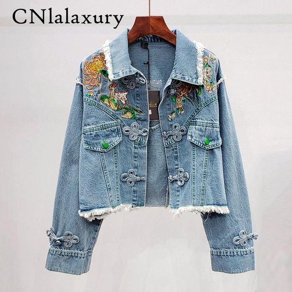 women's jackets blue floral embroidery studded sequins denim jacket women loose short ladies jeans basic coats streetwear, Black;brown
women's jackets blue floral embroidery studded sequins denim jacket women loose short ladies jeans basic coats streetwear, Black;brown