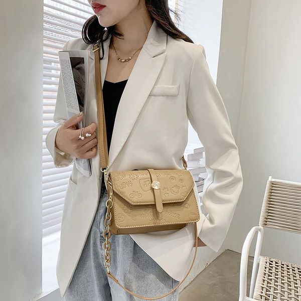 evening bags women's bag 2021 shoulder spring and summer trend single acrylic chain embossed messenger
