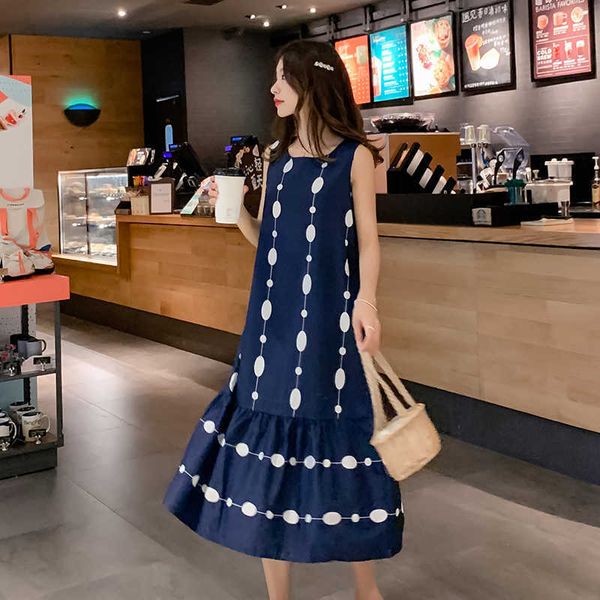 summer maternity vest dress back zip fly sleeveless o-neck cotton sundress plus size polka dot pregnant women cotton dress loose x0902, White
summer maternity vest dress back zip fly sleeveless o-neck cotton sundress plus size polka dot pregnant women cotton dress loose x0902, White