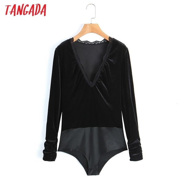 women solid lace patchwork velvet playsuits long sleeve v neck rompers ladies chic jumpsuits sl321 210416, Black;white
women solid lace patchwork velvet playsuits long sleeve v neck rompers ladies chic jumpsuits sl321 210416, Black;white