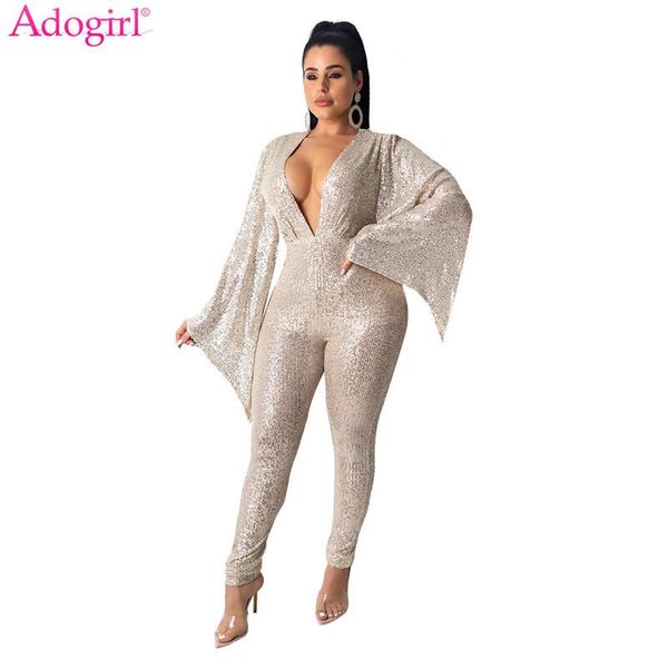 women's jumpsuits & rompers adogirl women fashion flare sleeve sequins jumpsuit deep v neck party romper night club overalls performanc, Black;white
women's jumpsuits & rompers adogirl women fashion flare sleeve sequins jumpsuit deep v neck party romper night club overalls performanc, Black;white