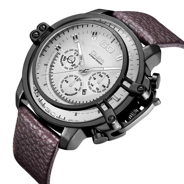 wristwatches 2021 est oulm men sports watches exaggerated large big fashion quartz military army leather herrenuhr, Slivery;brown
wristwatches 2021 est oulm men sports watches exaggerated large big fashion quartz military army leather herrenuhr, Slivery;brown