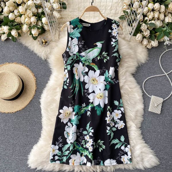 singreiny women retro print tank dress korean sleeveless o neck casual loose dresses summer fashion vacation short dress 210419, Black;gray 
singreiny women retro print tank dress korean sleeveless o neck casual loose dresses summer fashion vacation short dress 210419, Black;gray