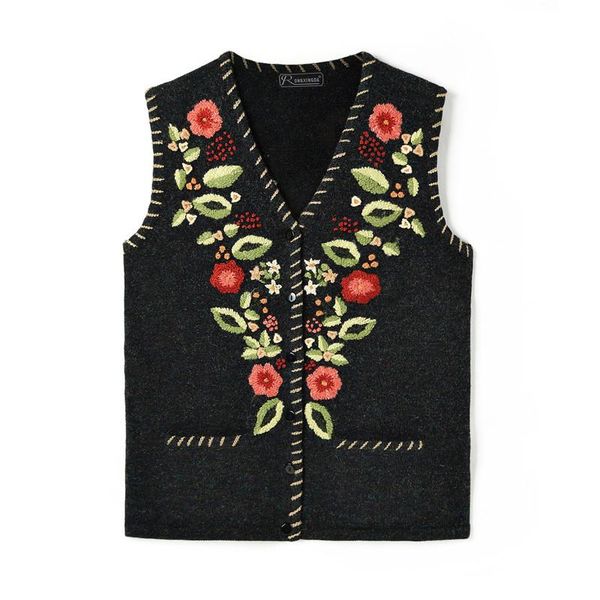 women's knits & tees lynette's chinoiserie spring autumn women all-match loose vintage flower embroidery knitted vest cardigan bla, White
women's knits & tees lynette's chinoiserie spring autumn women all-match loose vintage flower embroidery knitted vest cardigan bla, White