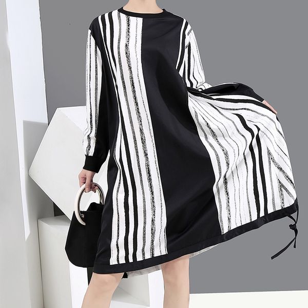 women's dress will see plus female size autumn of medium length loose and thin striped skirt, Black;gray
women's dress will see plus female size autumn of medium length loose and thin striped skirt, Black;gray