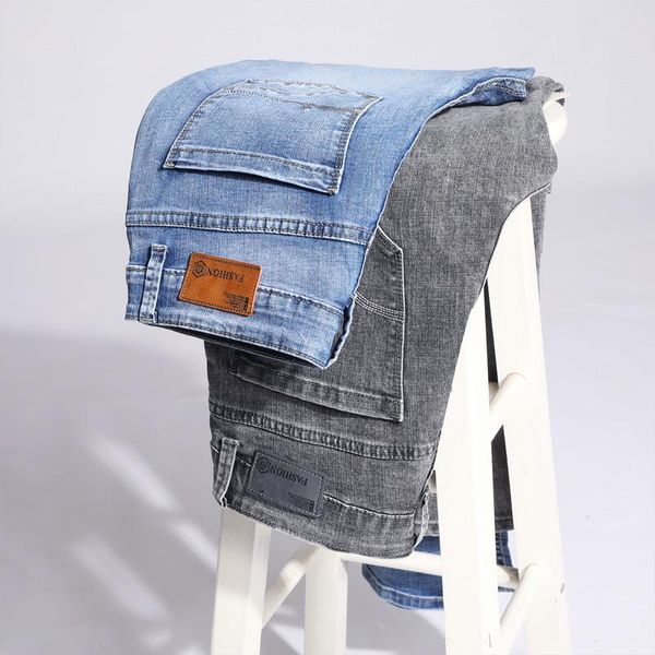 men's jeans spring summer light blue thin straight elasticity denim pants male smoky gray trousers brand clothing
men's jeans spring summer light blue thin straight elasticity denim pants male smoky gray trousers brand clothing