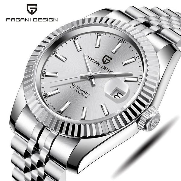 brand watch men mechanical man wrist automatic date silver watches waterproof 100m relogio masculino wristwatches, Slivery;brown
brand watch men mechanical man wrist automatic date silver watches waterproof 100m relogio masculino wristwatches, Slivery;brown