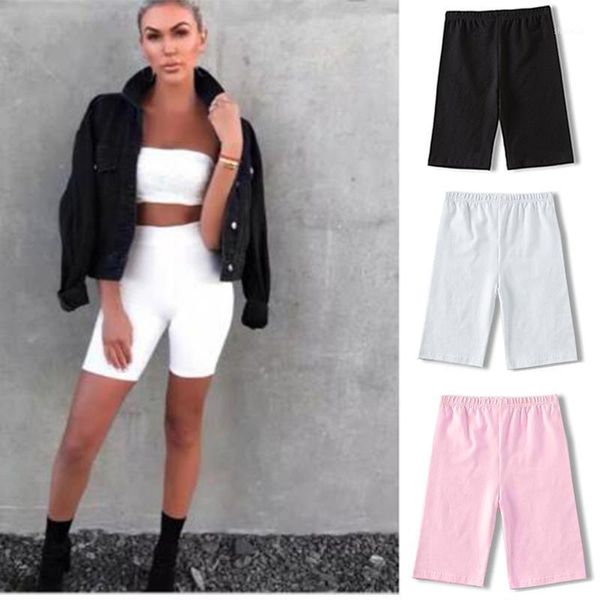 women's stretch bicycle riding casual shorts exercise spandex tights knee women summer slim black sports, White;black
women's stretch bicycle riding casual shorts exercise spandex tights knee women summer slim black sports, White;black