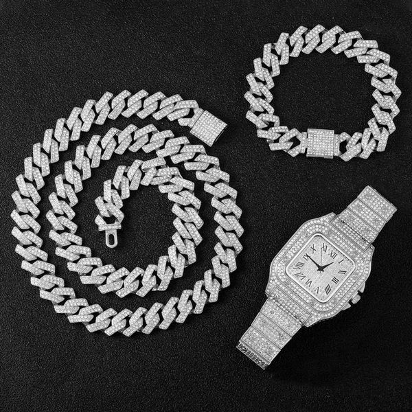 pendant necklaces necklace +watch+bracelet hip hop miami curb cuban chain silver color full iced out paved rhinestones cz for men jewelry
pendant necklaces necklace +watch+bracelet hip hop miami curb cuban chain silver color full iced out paved rhinestones cz for men jewelry