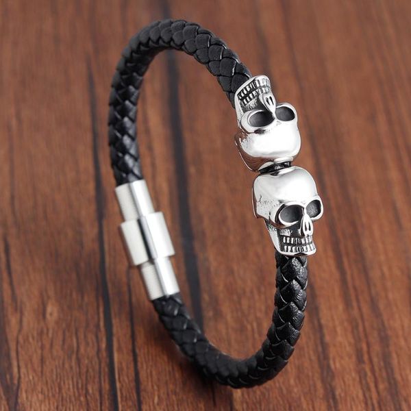 charm bracelets hyperbole men jewelry black braided leather stainless steel leahter cool skull bracelet, Golden;silver
charm bracelets hyperbole men jewelry black braided leather stainless steel leahter cool skull bracelet, Golden;silver