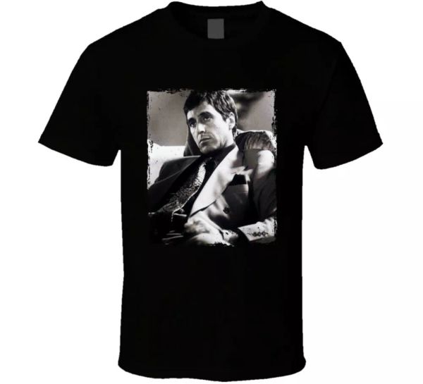 scarface al pacino tony montana crime drama movie fan t shirt, White;black
scarface al pacino tony montana crime drama movie fan t shirt, White;black