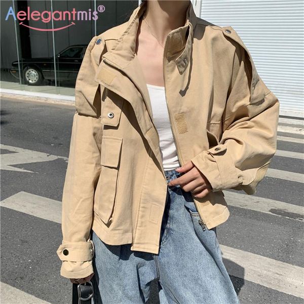 women's jackets aelegantmis oversized loose bf style women 2021 autumn student bomber jacket female pockets coat ladies casual outerwea, Black;brown
women's jackets aelegantmis oversized loose bf style women 2021 autumn student bomber jacket female pockets coat ladies casual outerwea, Black;brown