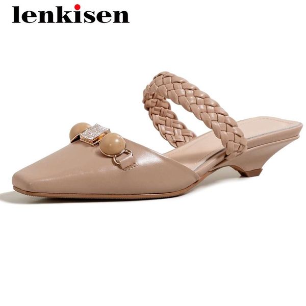 lenkisen 2021 spring summer style full grain leather straw convenient med heels square toe slip on mules maiden slipper l8f1 slippers, Black
lenkisen 2021 spring summer style full grain leather straw convenient med heels square toe slip on mules maiden slipper l8f1 slippers, Black