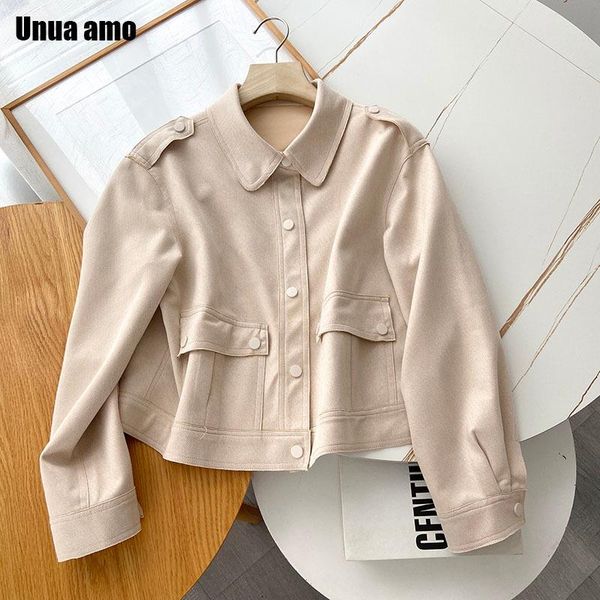 women's jackets unua amo 2021 autumn casual pocket suede jacket women stylish lapel all-match single breasted outerwear female cropped, Black;brown
women's jackets unua amo 2021 autumn casual pocket suede jacket women stylish lapel all-match single breasted outerwear female cropped, Black;brown