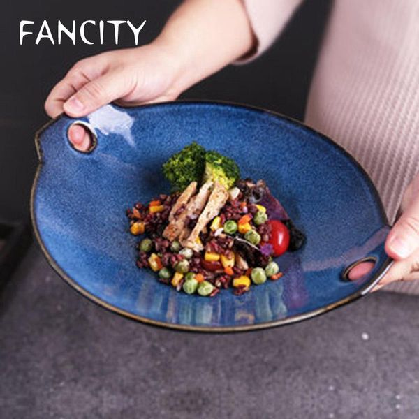 nordic ceramic double-ear plate round dish deep dry pot bowl special restaurant creative el dishes & plates
nordic ceramic double-ear plate round dish deep dry pot bowl special restaurant creative el dishes & plates