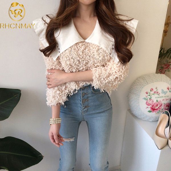 new 2021 sweet women blouse peter pan collar lace tassel chiffon blouse shirt korean chic style autumn women blouse shirtsswimwear bathing s, Black;gray
new 2021 sweet women blouse peter pan collar lace tassel chiffon blouse shirt korean chic style autumn women blouse shirtsswimwear bathing s, Black;gray