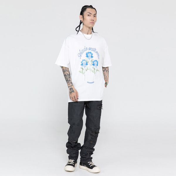 high street short sleeve t-shirt men's guochao brand ins harasu cross print loose design fried street top, Black;gray
high street short sleeve t-shirt men's guochao brand ins harasu cross print loose design fried street top, Black;gray